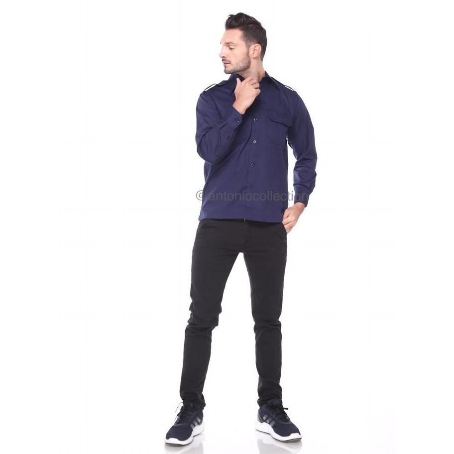 Baju Pns Biru Dongker Navy Lengan Panjang , Baju Pdh Biru Dongker Navy , Baju Asn Biru Dongker Navy 