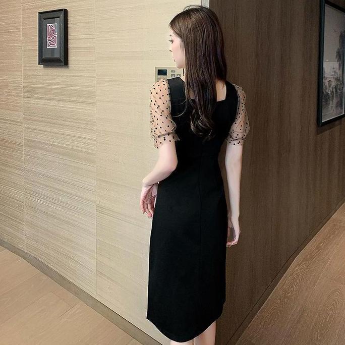 Promo MissMoka Chloe Midi dress Chiffon Polkadot Tulle Korean girly feminim style Santai Manis COD