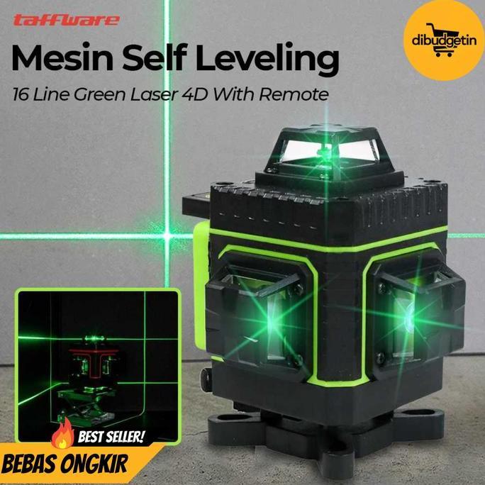 Promo Taffware Hilda Laser Level Self Leveling 16 Line 4D IP54 with Remote - LD-515 COD