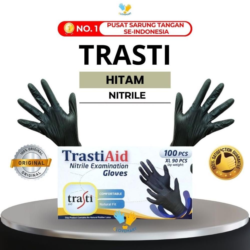 Sarung Tangan Trasti Aid Nitrile Hitam / Sarung Tangan Trasti Aid Nitrile/ Sarung tangan Nitrile Tra