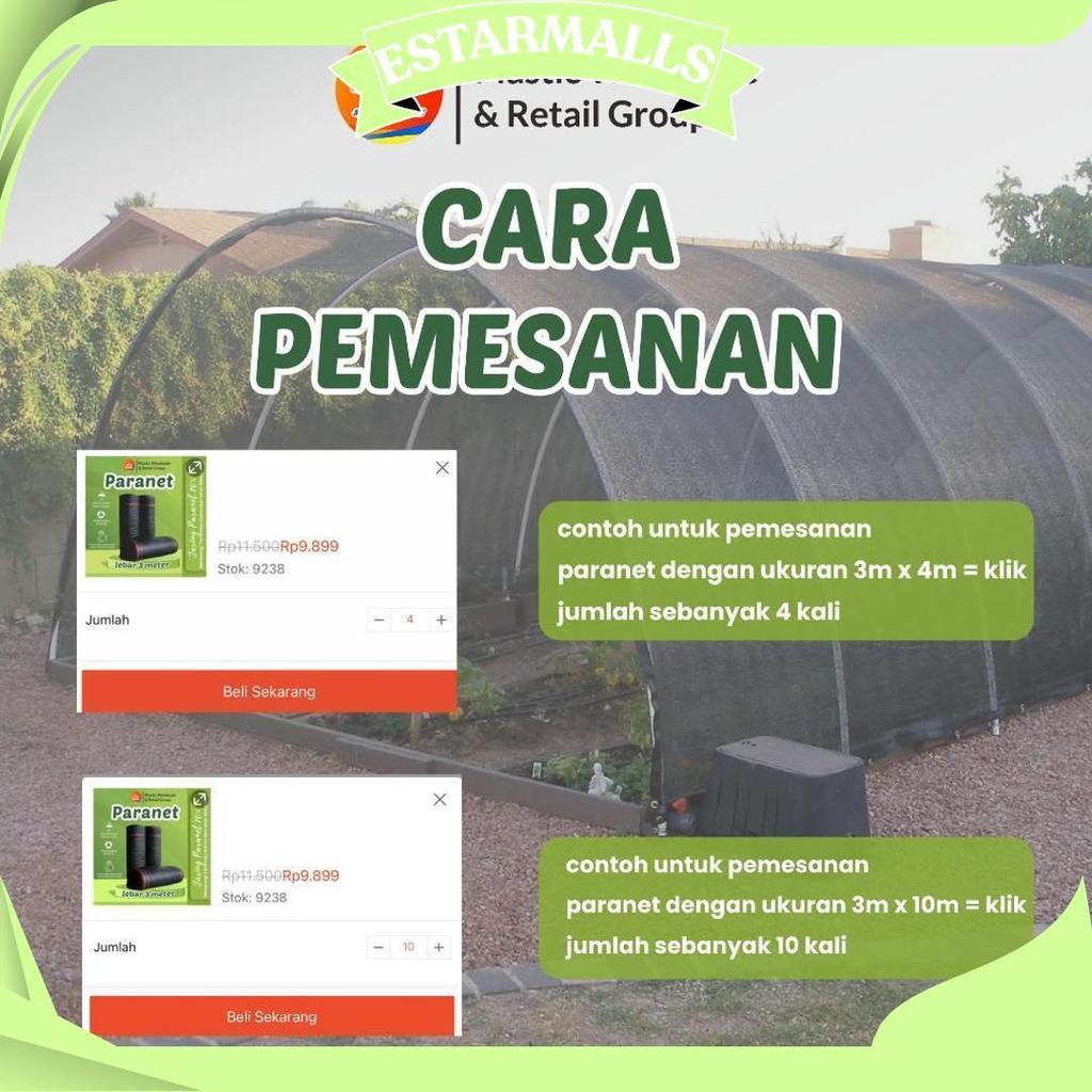 Paranet Tanaman/Jaring Paranet 70% Rajut Segitiga Lebar 3 Meteran Ecer Ori