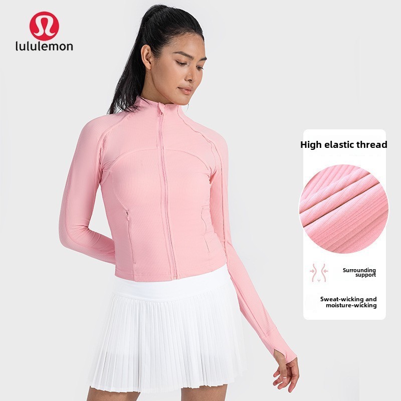 New Arrival 2026 LuluLemon Skinny Moisture Absorbent Yoga Jacket Sports Running Zipper Short Jacket