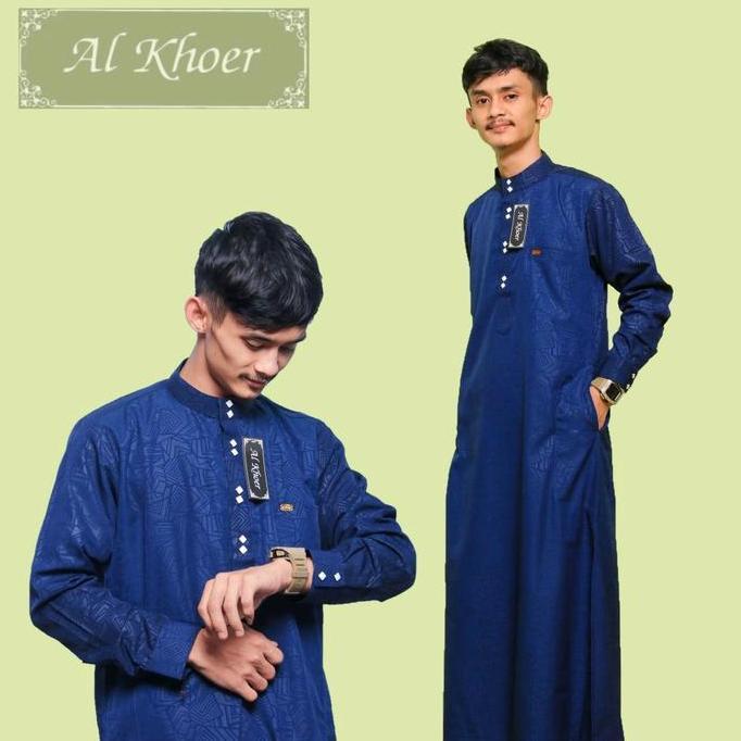 DB29>> alkhoer jubah madinah gamis bahan embos kancing kotak impor jubah peria dewasa termurah 2023 