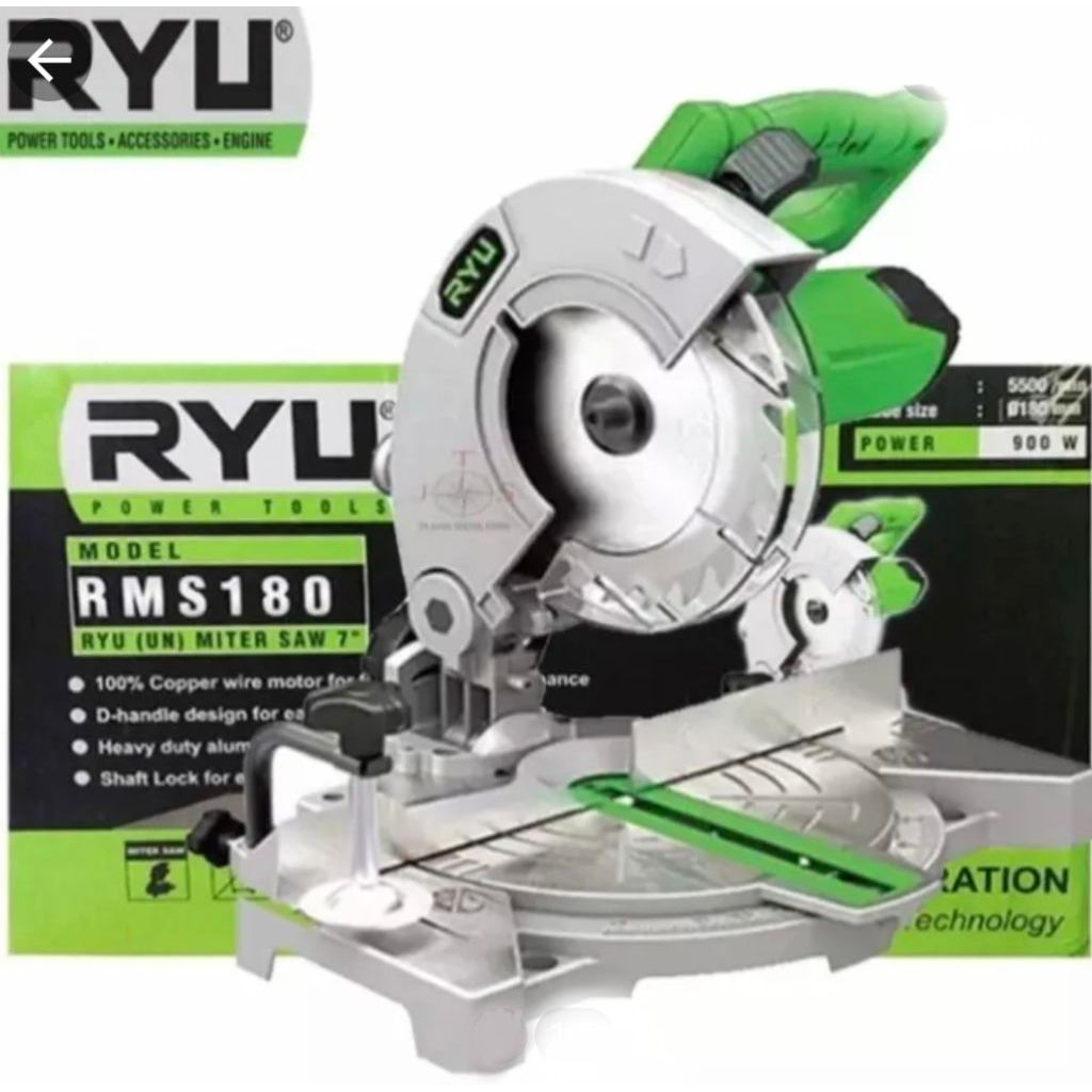 RYU RMS180 Miter Saw 7” Mesin Potong Aluminium 7 inch RMS 180