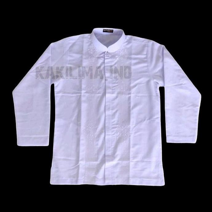 DE83 - Baju koko Putih Bordir Anak Remaja SD SMP - Kemeja Koko Anak Model Terbaru Bahan Katun Halus 
