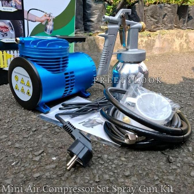 MORIFOYU Mini Air Compressor Set Spray Gun Kit Kompresor Mini Semprot Cat