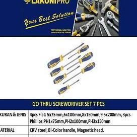 LIBARDIRT OBENG SET 7 PCS TEMBUS KETOK JET JO TOOL LAKONI PRO 701056 / GO THRU SCREWDRIVER SET 7 PCS