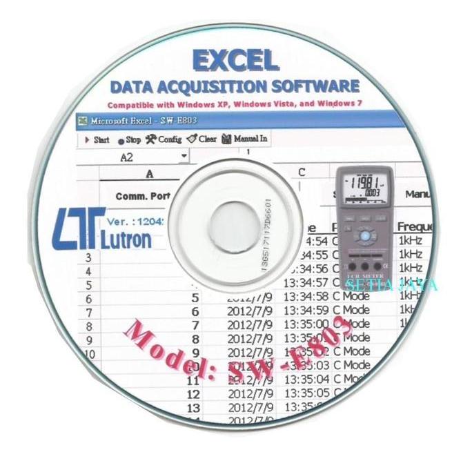 BROOK- Lutron SW-E803 Data Acquisition Software untuk LCR-9183 & LCR-9184 Kompatibel dengan Windows 