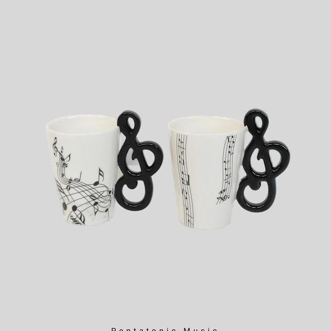 Musical Mug - Treble | Cangkir Kunci G | Gelas Cup Unik Motif Musik