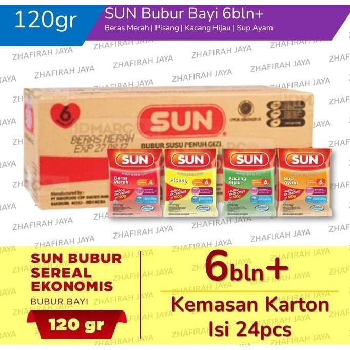 [LIVE] SUN Bubur Bayi 6 bulan 120gr kemasan Ekonomis 1 DUS isi 24pcs / SUN Bubur Ekonomis 120gr 1 DU