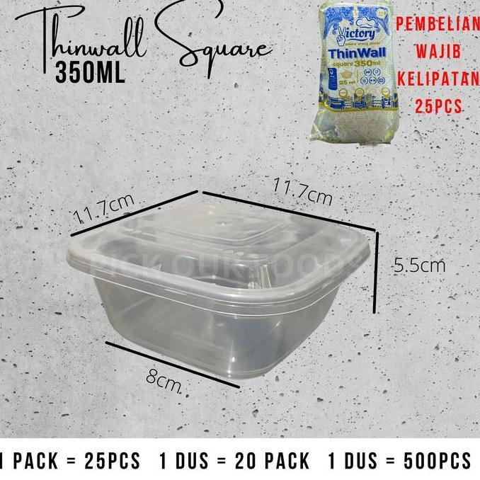 THINWALL SQ 350ML | THINWALL KOTAK 350 ML CEMBUNG