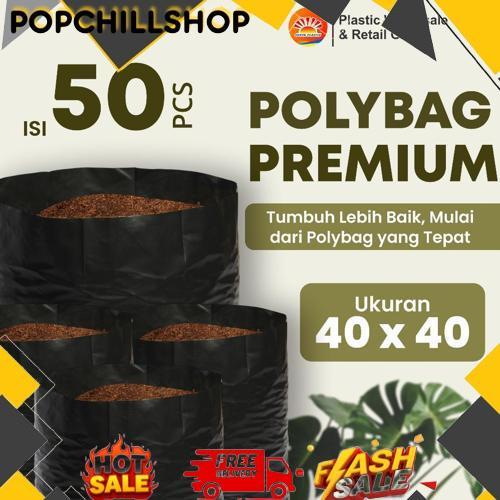 Termurah Polybag Hitam Premium40 x 40 Isi 50 Lembar - Polybag Premium Hita,/Hitam