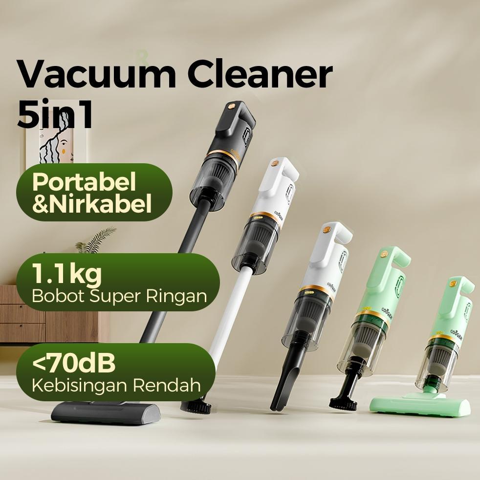 COOGER Penyedot Debu 5in1 Cordless Vacuum Cleaner Portable Hisap Kuat Debu Mobil Rumah Lantai Sofa