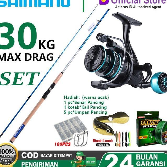 Shimano Fishing Rod Set Joran Pancing 1 Set Fishing Rod Spinning Reel Fishing Reel Joran 180300Cm Jg