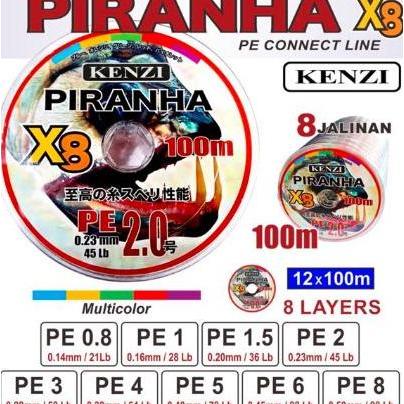 Senar Pancing Pe Piranha X8 100M Ter