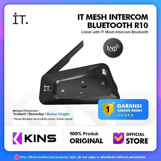 IT R10 MESH INTERCOM BLUETOOTH HEADSET R10 GARANSI RESMI TAM ORIGINAL DAN TERPERCAYA