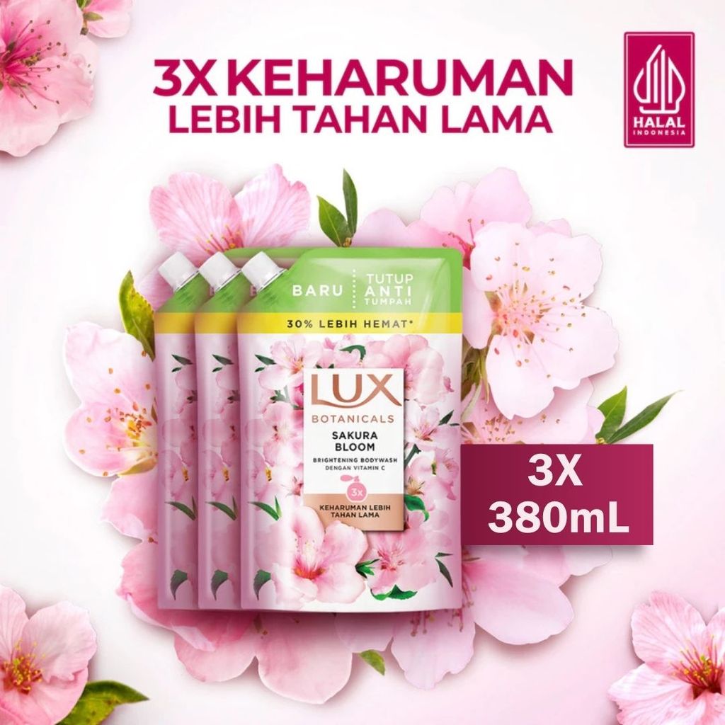 Lux Botanicals Sabun Mandi Cair Sakura Bloom 380 mL x3