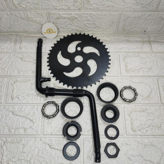 Promo Crank 44T Sepeda Bmx 20 Full Set Gir Tengah As Langsung Bb Besar Cod