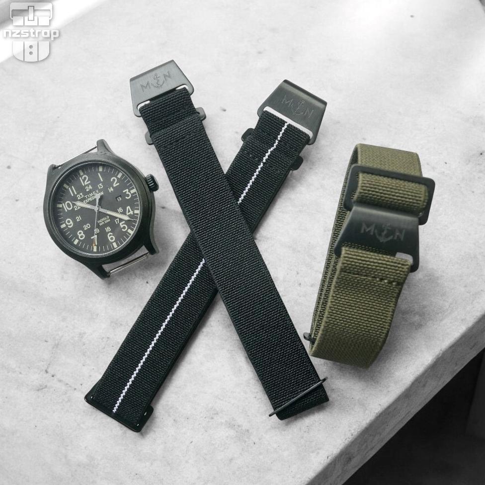 NZ Strap Tali Jam Tangan MN Strap Marine Nationale Elastic Nylon Strap Premium Strap Watch Size 18, 