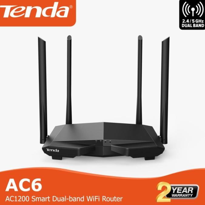 TENDA AC6 ROUTER  WiFi DUAL - BAND CANGGIH AC1200 Router Wifi