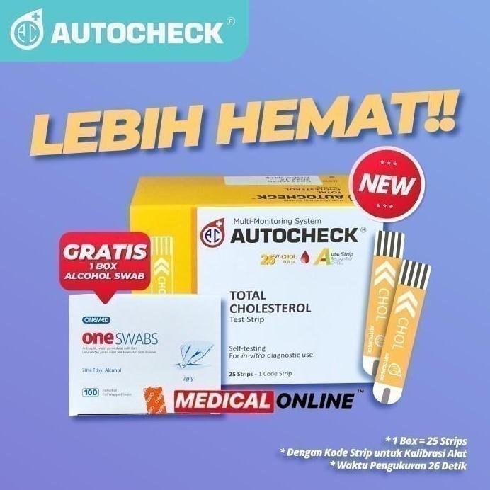 Ready stock STRIP KOLESTROL AUTOCHECK CHOLESTROL ISI 25 STRIP MEDICAL ONLINE