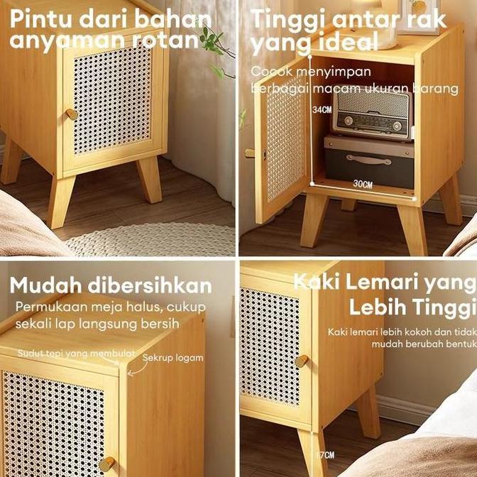 Promo Love Meja Nakas Kayu Meja Kecil Meja Rotan Estetik Untuk Kamar Meja Sudut Bedside Table Minima