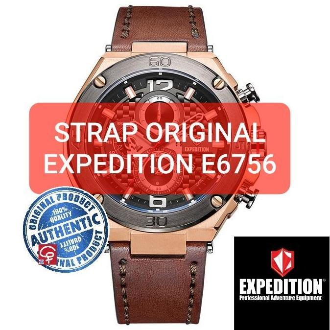 TALI JAM TANGAN EXPEDITION E6756 E 6756 ORIGINAL LEATHER STRAP WATCH