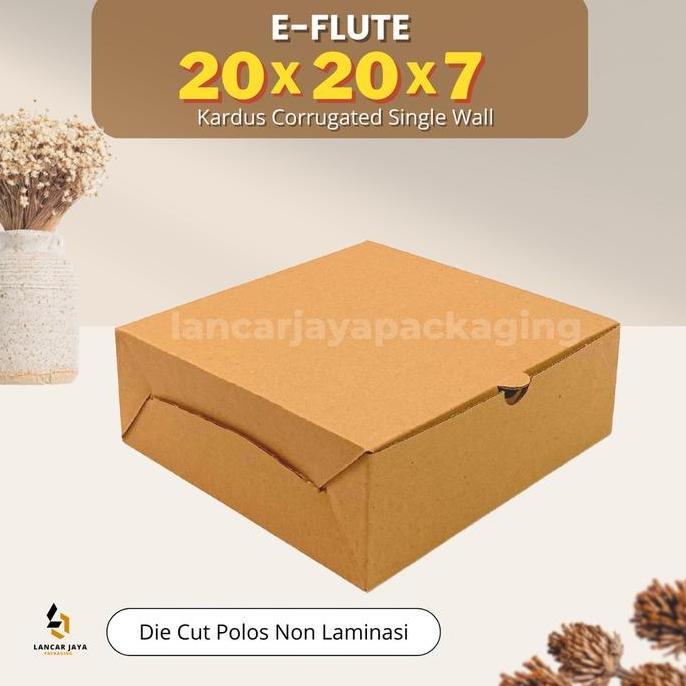 E-FLUTE Box Kardus Corrugated Kotak Nasi Packaging Hampers 20x20x7 cm