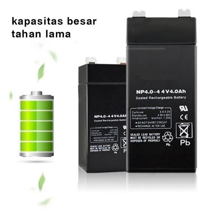 NUNNALLY- BATERAI AKI 4V 4AH / Baterai Timbangan Digital aki motor | baterai timbangan digital - bat