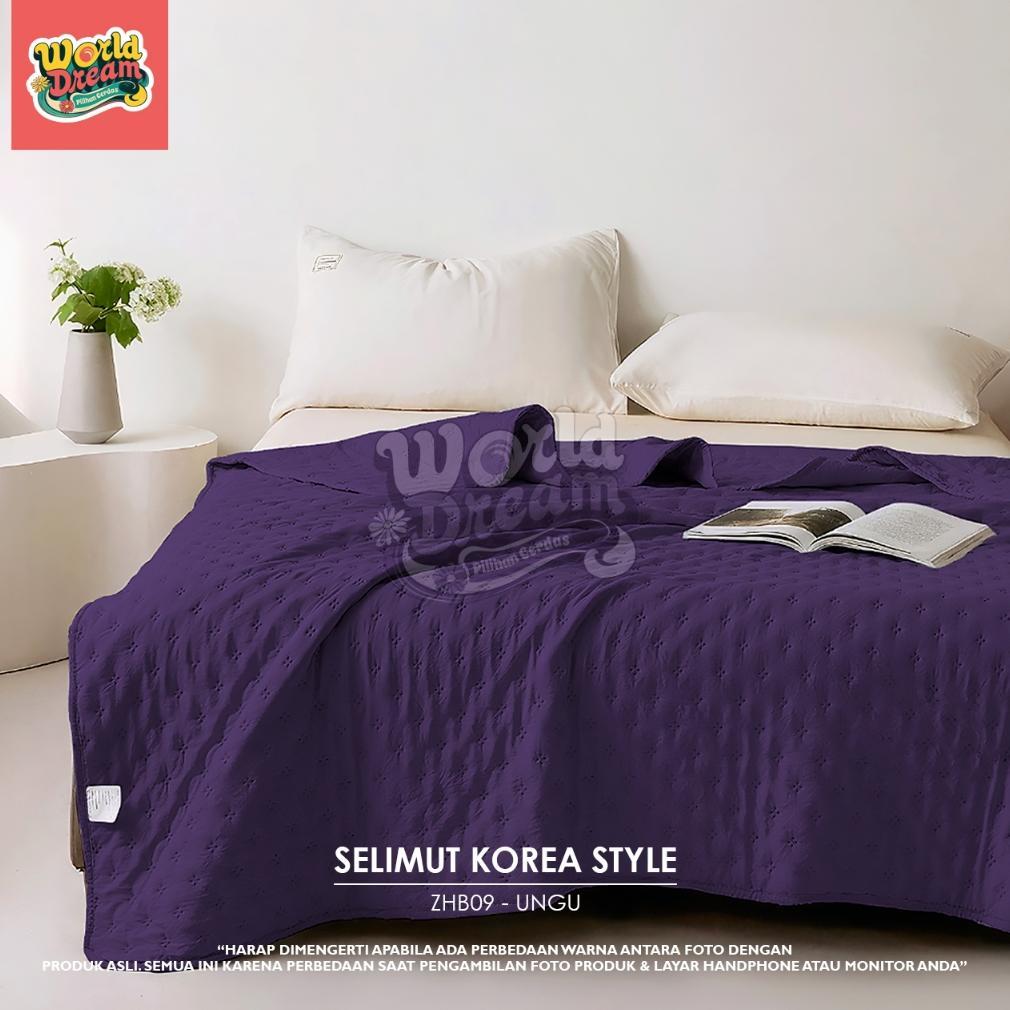 Worlddream Bed Cover Selimut Lembut Motif Polos Selimut Polos Korea Lembut 180X200 160X200 120X200Cm