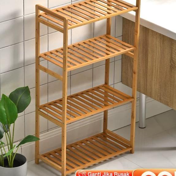 Love Rak Buku Rak Serbaguna  Rak Kayu Jati Belanda 3 Susun Rak Kamar Mandi Rak Sudut Rak Ruang Tamu 