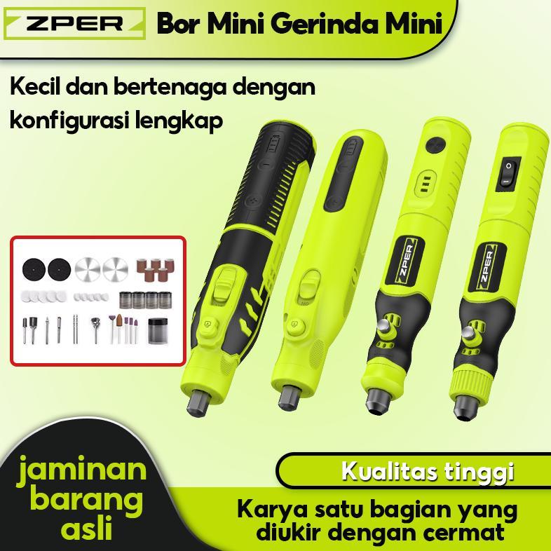 ZPER Bor Mini Listrik Set Lengkap Bor Portable Gerinda Listrik Grinder Alat Ukir Elektrik Mini Mesin