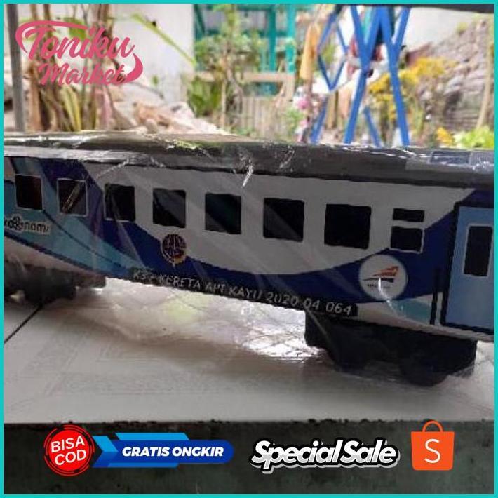SD83 TGC-1924 Re27 Gerbong Kereta Api Ekonomi Krakatau Blue Ice Code 64  - MINIATUR KERETA API KAYU 
