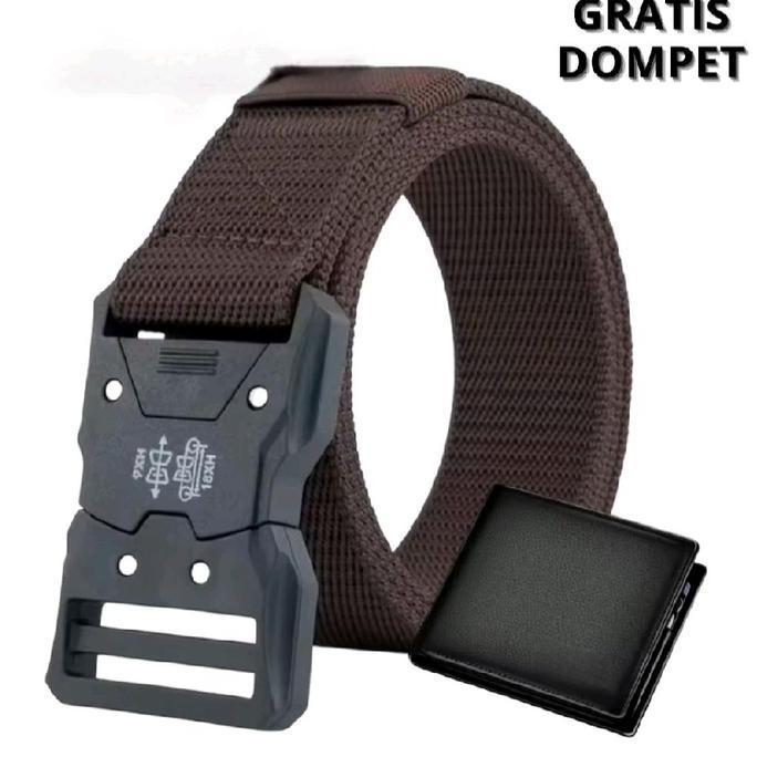 DF160>> Gratis Dompet Ikat Pinggang Tactical Military Tali Canvas Pria Ikat Pinggang Viber Sabuk Pri