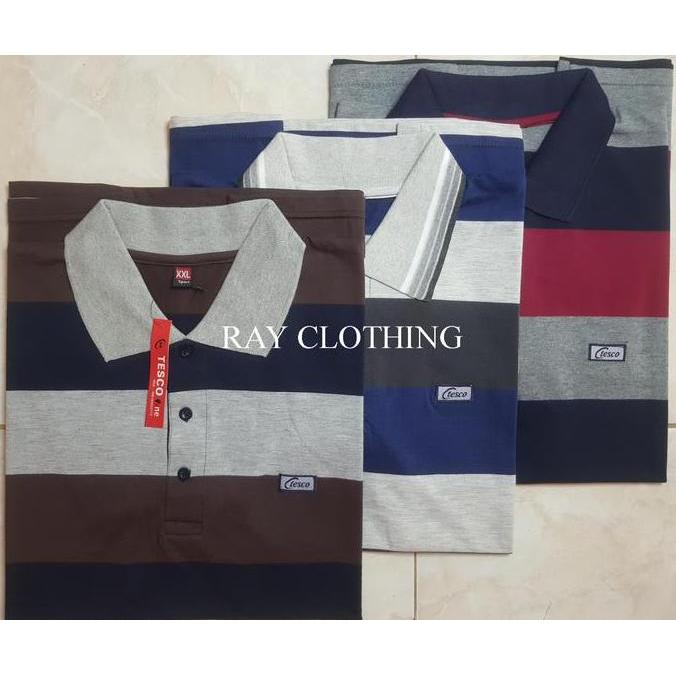 DS30 >> Kaos Kerah Salur Pria Dewasa Saku Depan Paketan 3pcs | Polo Shirt Cowok Keren Kekinian | Baj