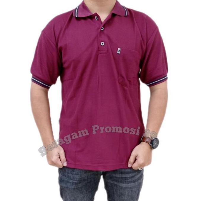 DS13 >> Kaos Kerah Polo Polos Pria / Kaos Kerah Wangky Bapak Bapak / Atasan Baju Kaos Ada kantong sa