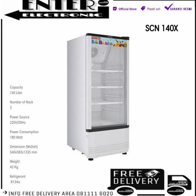 TERLARIS - POLYTRON SCN140X - SHOWCASE DISPLAY COOLER LEMARI PENDINGIN SCN 140X