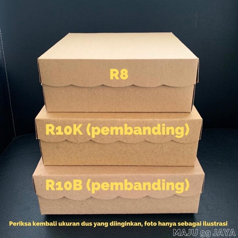Bisa Cod Dus Kue / Kotak Makan Nasi R8 18Cm X 18Cm X 7Cm Kraft Cokelat (Ketebalan 330Gram) Finishing