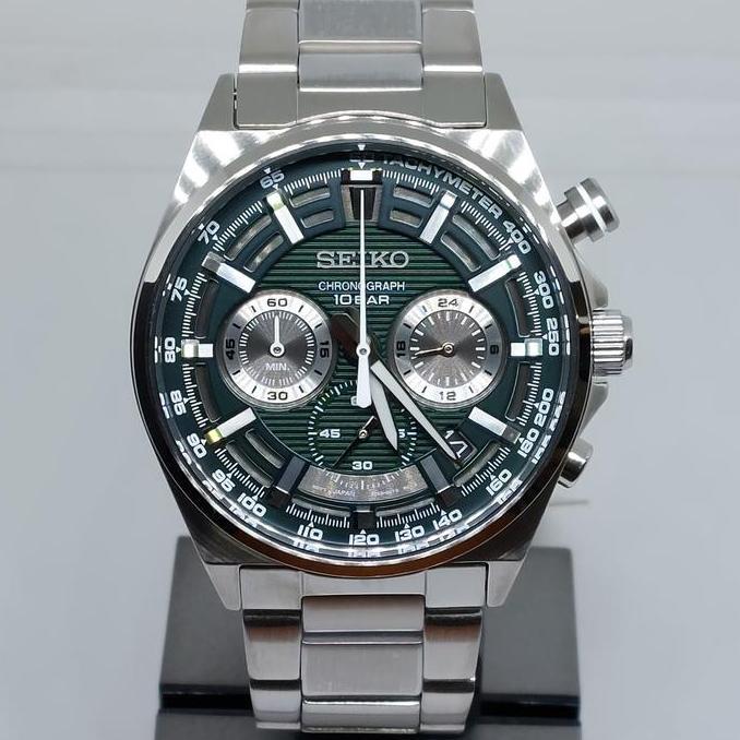 Jam Tangan Seiko SSB405P1 Chronograph WR100M Green Dial Ssb405 Quartz