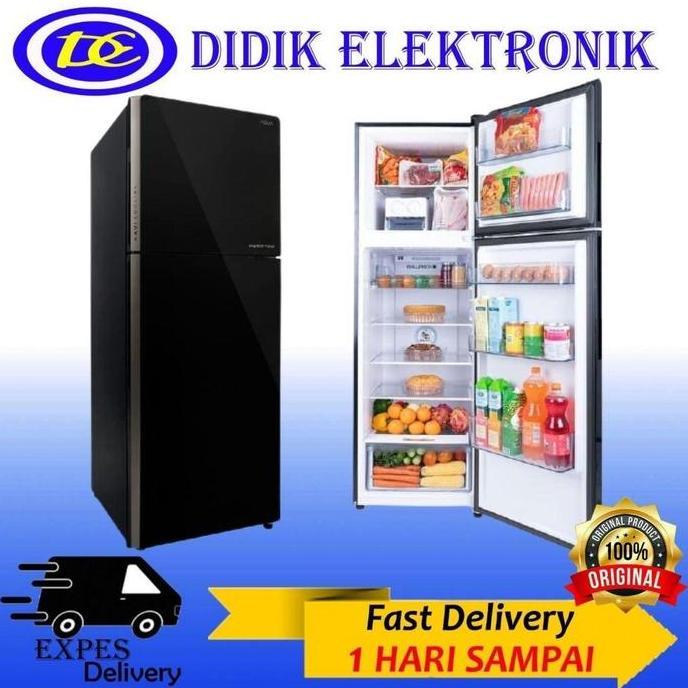 TERBARU - PROMO KULKAS AQUA AQR-355IG BK AQR 355IG 260 LITER ANTI BAKTERI GLASS