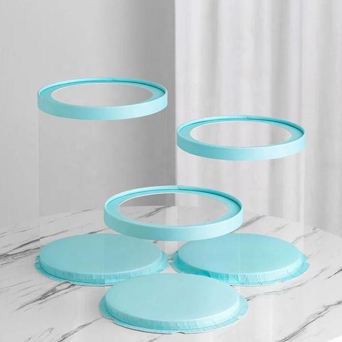 KOTAK TRANSPARAN BULAT CAKE BOX MIKA GIFT BOX MIKA ATAP TRANSPARAN