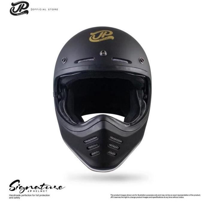 JP Signature - Solid Black - Helm Full Face Klasik
