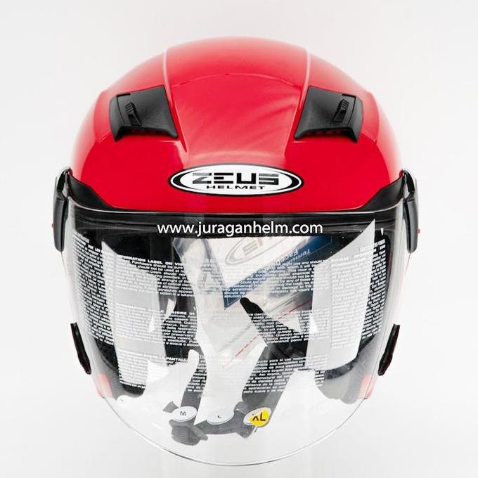 ZEUS ZS611 Z611 RED GLOSSY/DRED HALF FACE