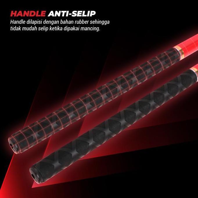 New Tegek Pancing Joran Paradise II 2 Fiber Coating Carbon Ukuran 240 270 300 360 450 540 630 CM | M