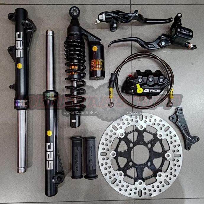 TERBARU Paket Full set master rem rcb e3 12.7mm kanan kiri + kaliper 2 piston + selang 90cm + handgr