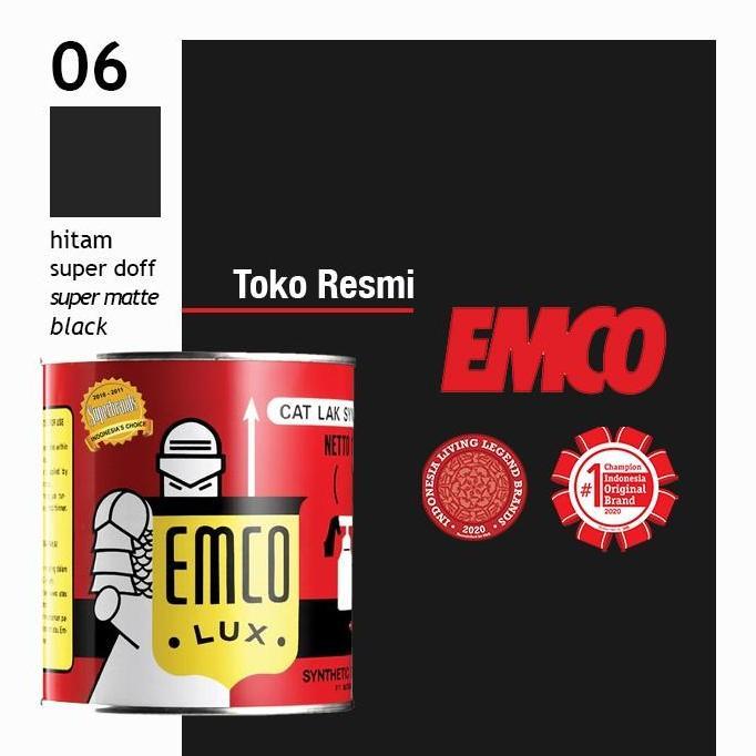 Premium Cat Kayu & Besi Emco Lux - Hitam Super Doff Promo