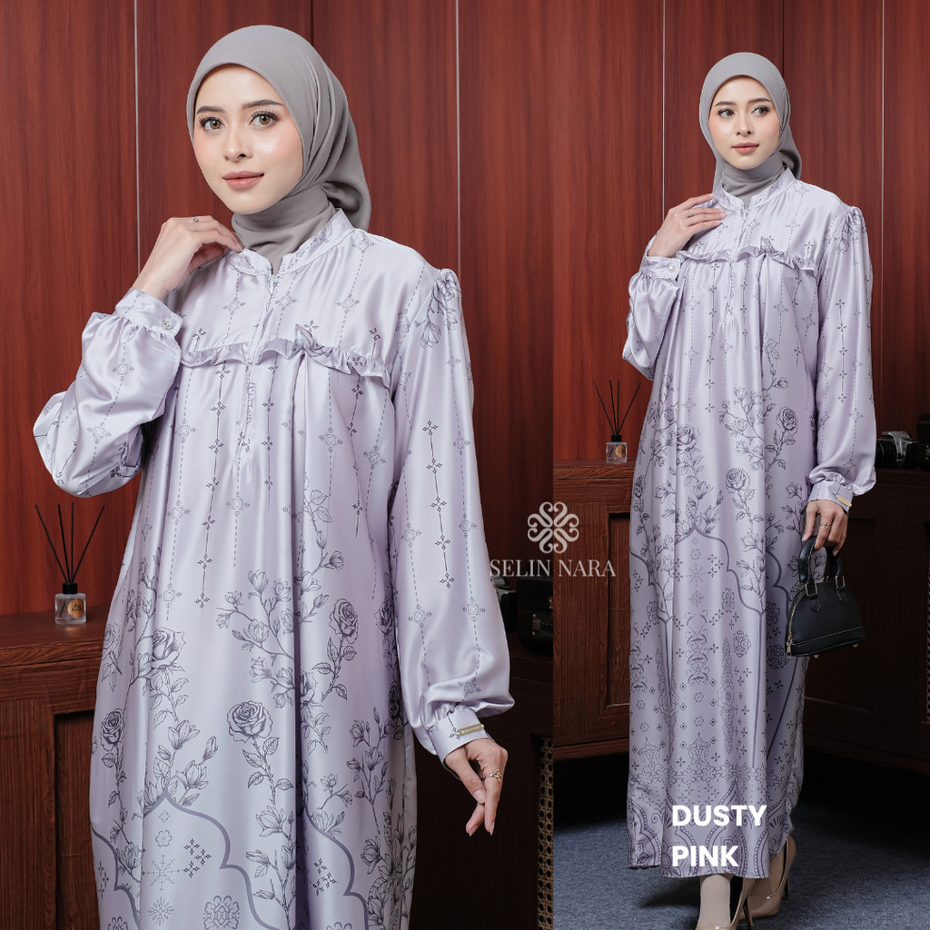 FREE GIFT SELIN NARA Gamis Lebaran Zahira 2026 Rempel Dada Gamis Kondangan Jumbo Wanita Kekinian Dre