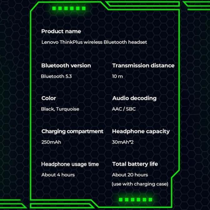 THINKPLUS LENOVO TRUE WIRELESS BLUETOOTH EARPHONE EARBUDS XT81 TWS