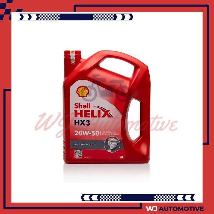 Premium Shell Helix HX3 20W50 4 Liter Oli Mobil Shell HX 3 20W 50 4Liter Oli Mesin Mobil Bensin Shel