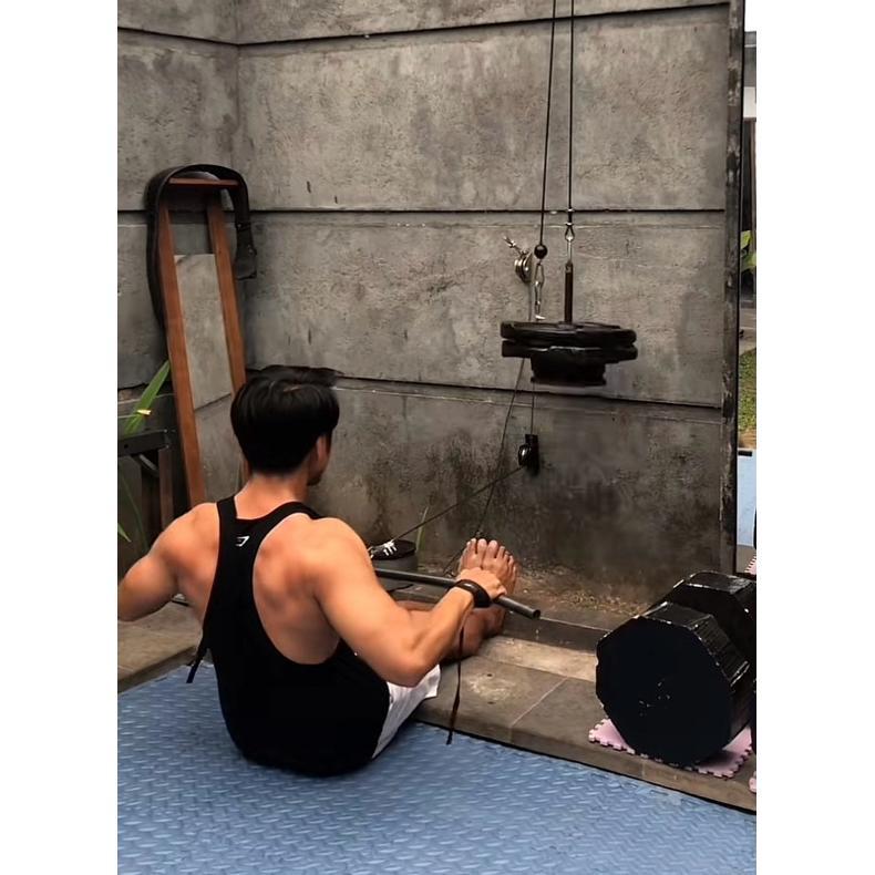 Pulley Pulldown Machine Katrol Roda Gym Fitness Pulley Tunggal Model Flexible Perlengkapan olahraga